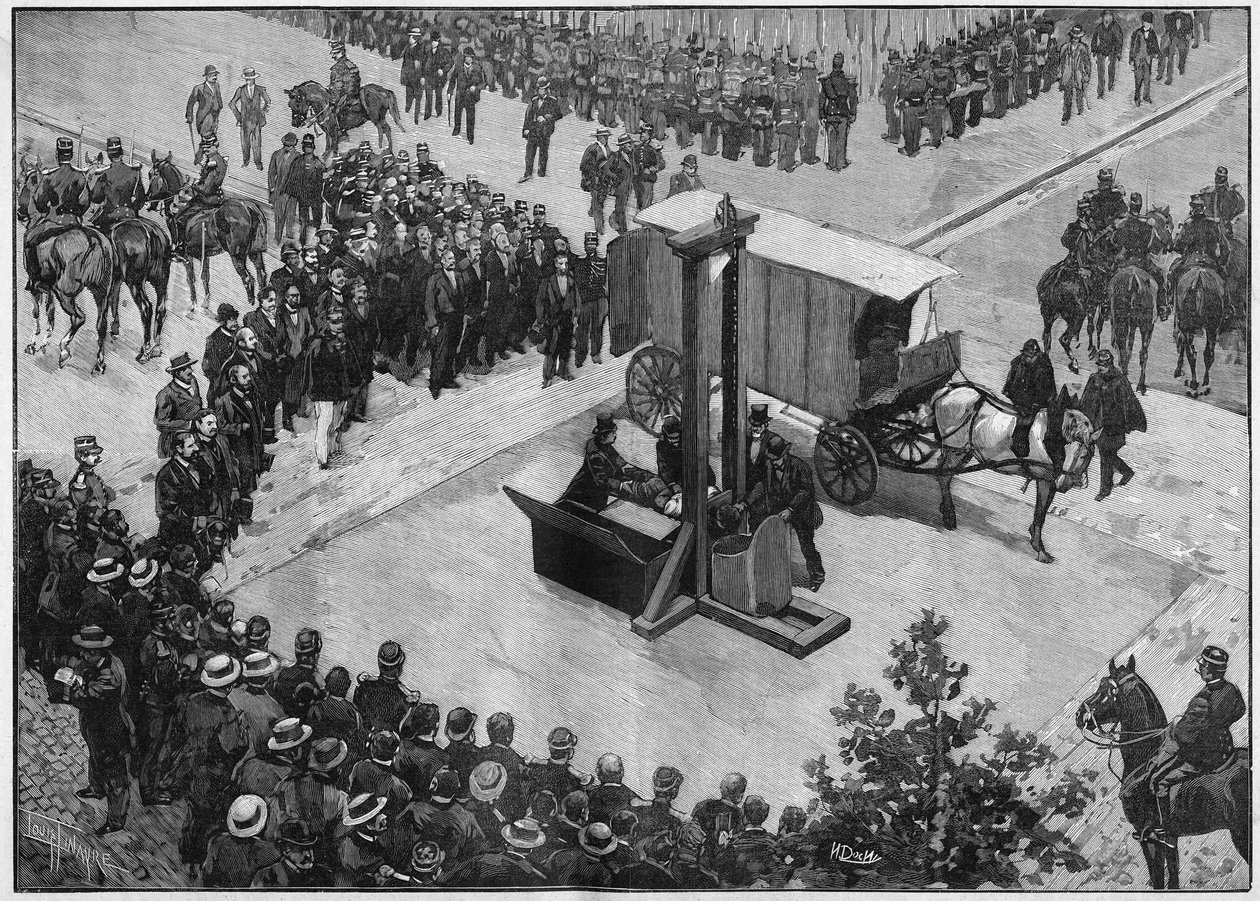 The execution of the anarchist Caserio in Lyon in 1894 by Unknown artist