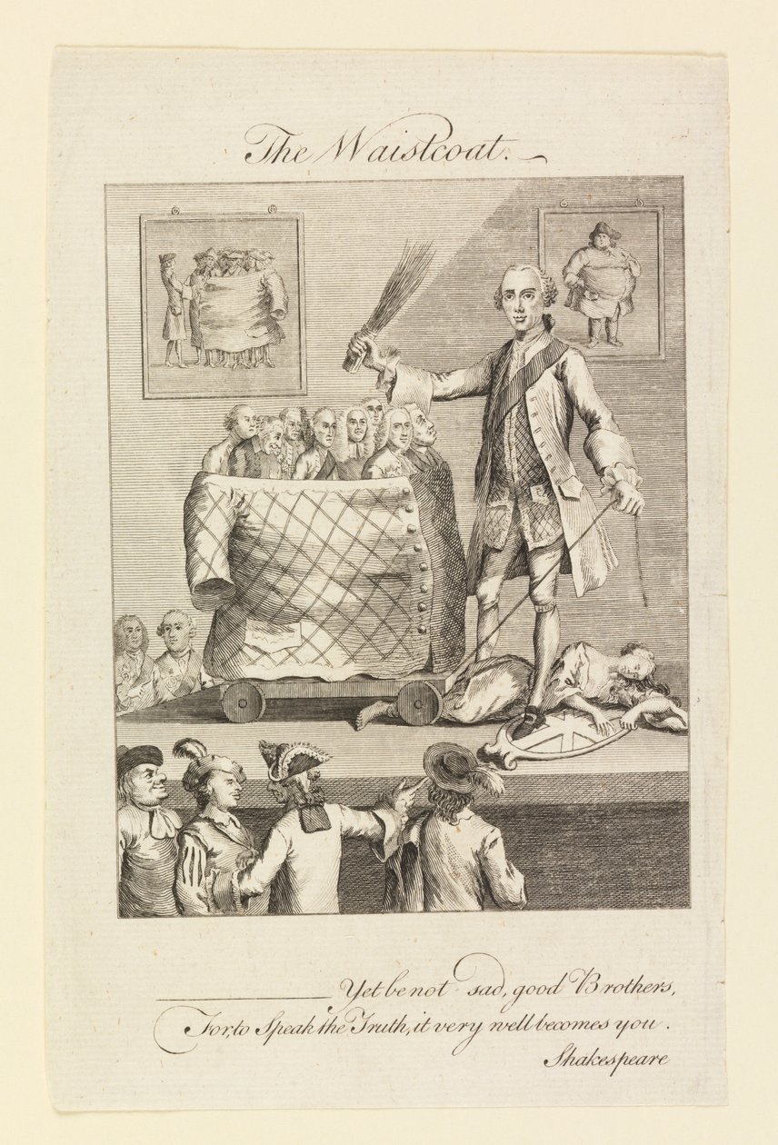 The Waistcoat (Caricature on the Fashion of Waistcoats) by Unknown, English
