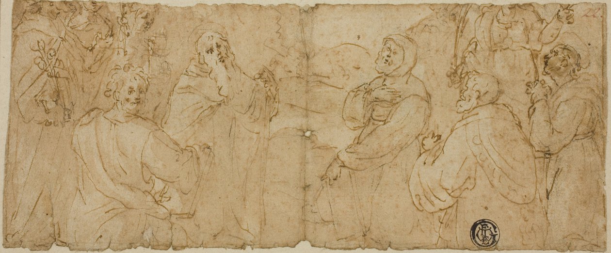 Franciscan Saints in Adoration by Unknown Florentine