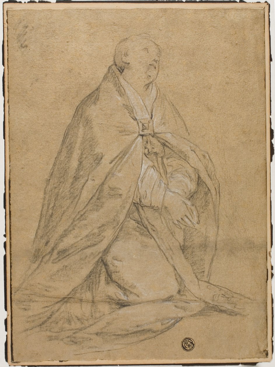 Kneeling Ecclesiastic Saint by Unknown Florentine