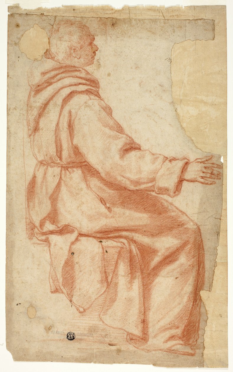 Seated Monk in Profile to Right by Unknown Florentine