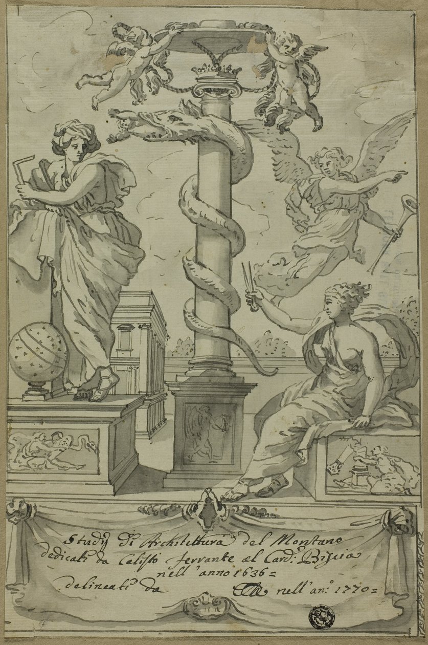 Frontispiece to Book of Architectural Studies by Unknown Italian