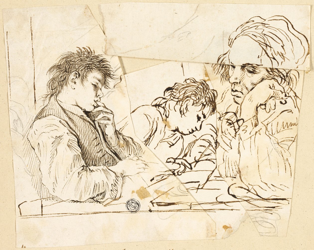 Sketches of School Boys by Unknown Italian