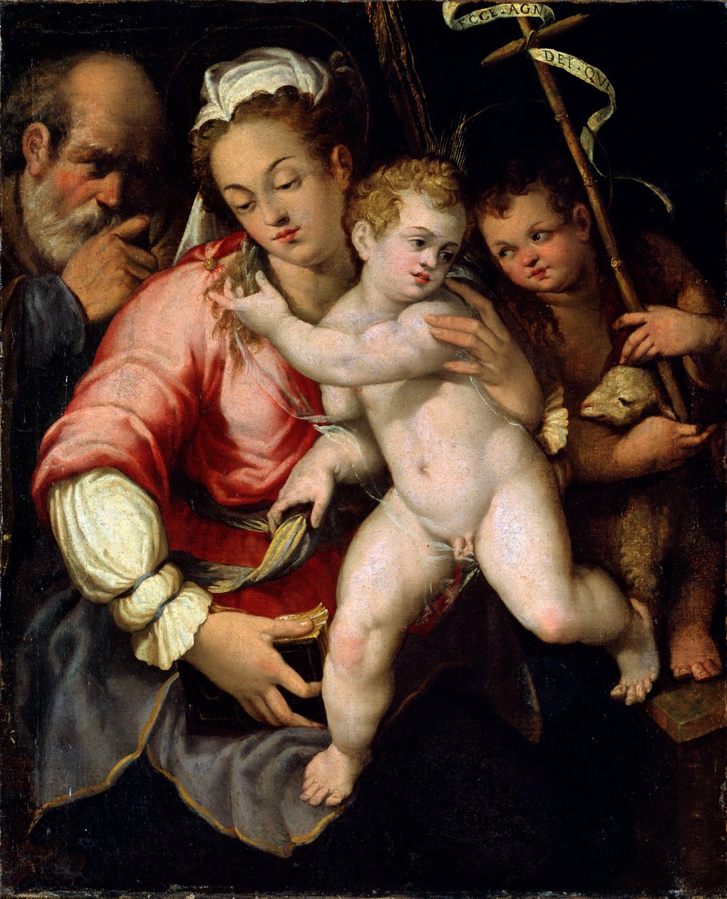 The Holy Family with John the Baptist, 16th century by Unknown Old Master