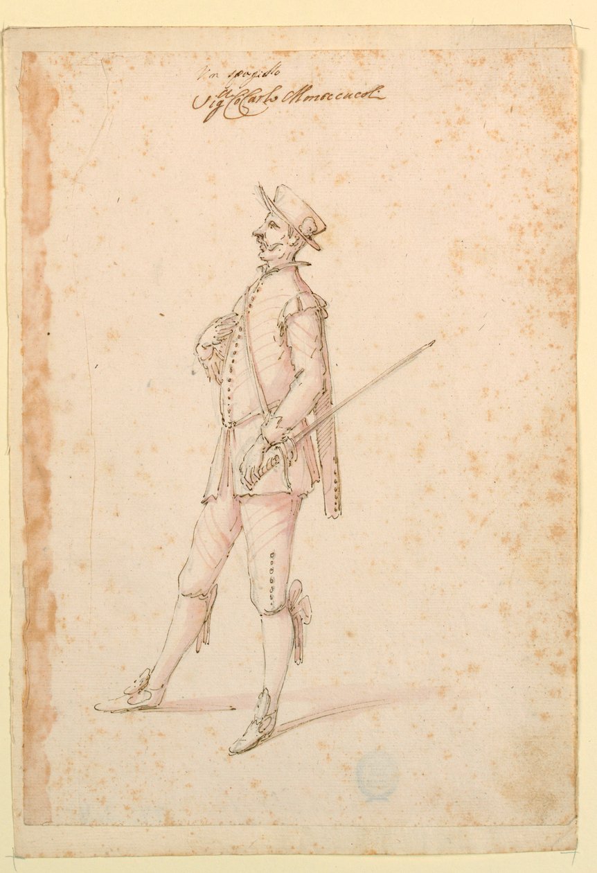 Costume Design: A Captain for a Ballet, ca. 1720 by Unknown artistUnknown artist