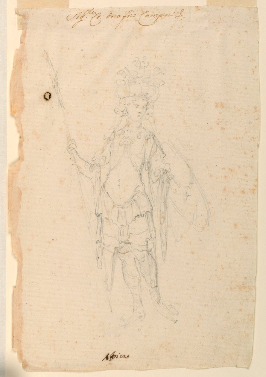 Costume Design: Africa for a Ballet, ca. 1720 by Unknown artistUnknown artist