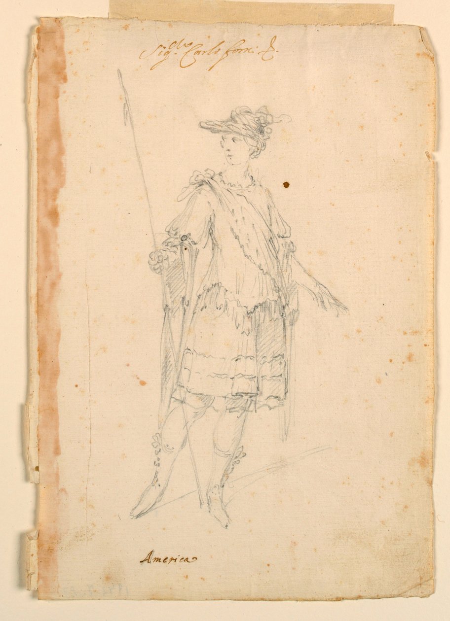 Costume Design: America for a Ballet, ca. 1720 by Unknown artistUnknown artist