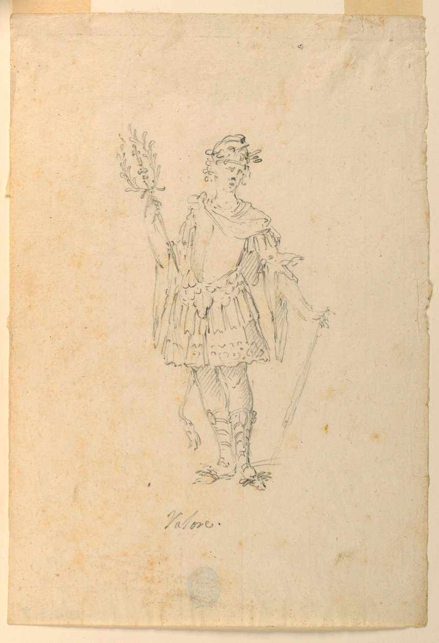 Costume Design: Valor for a Ballet, ca. 1720 by Unknown artistUnknown artist