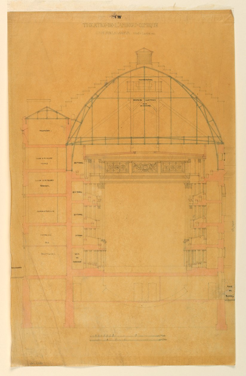 Cross-section of the Théâtre de l