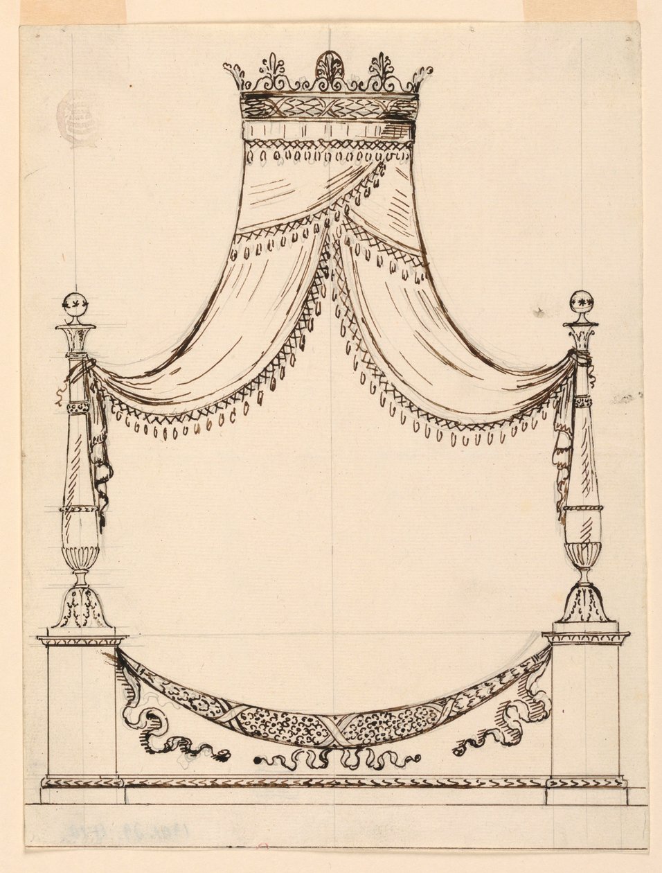 Design for a Bed, ca. 1800 by Unknown artistUnknown artist