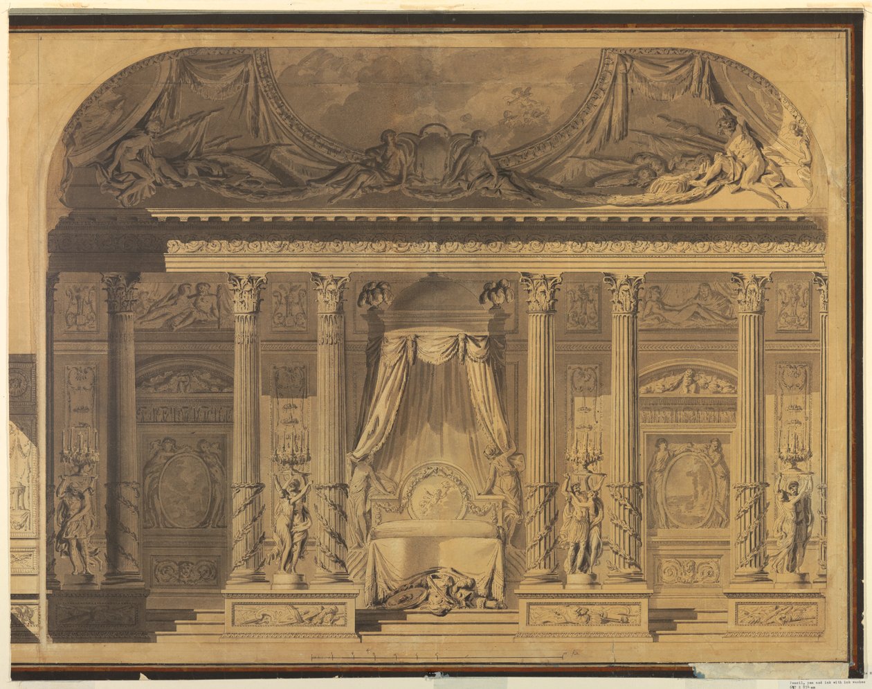 Design for a Bedroom, Hotel de Mailly-Nesle, Paris, 1770–80 by Unknown artistUnknown artist