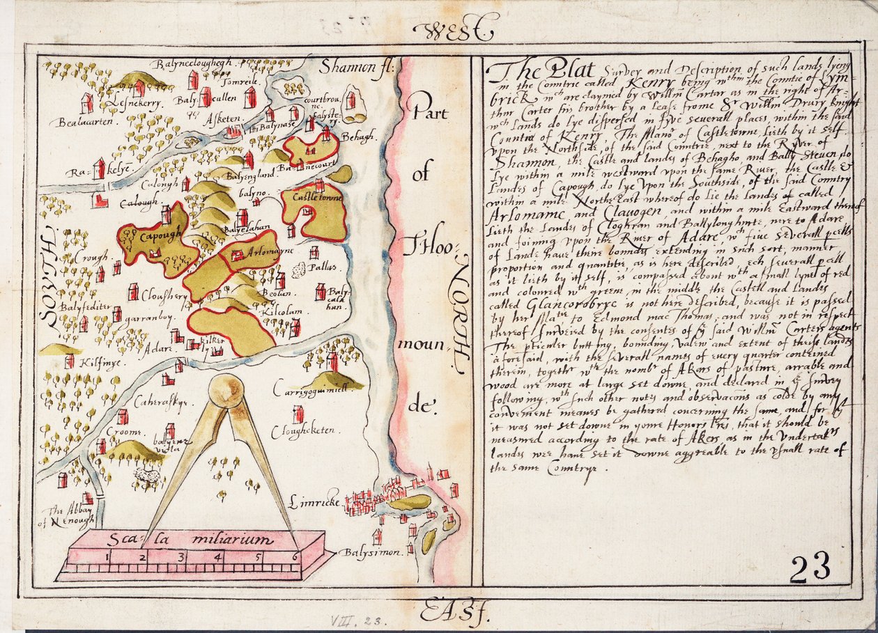 16th century map of county Limerick, Ireland by Unknown artist
