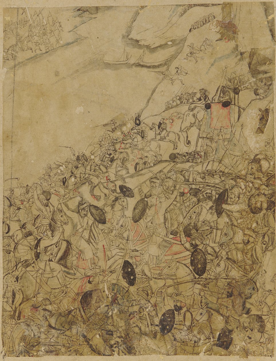 A Battle on the Banks of a River by Unknown artist