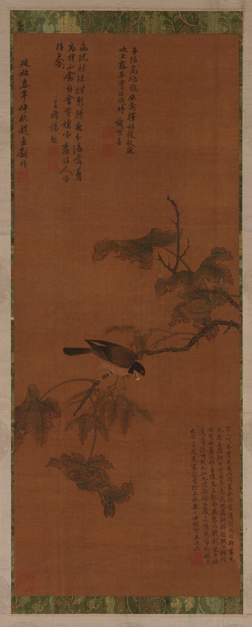A Bird on a Leafy Branch by Unknown artist