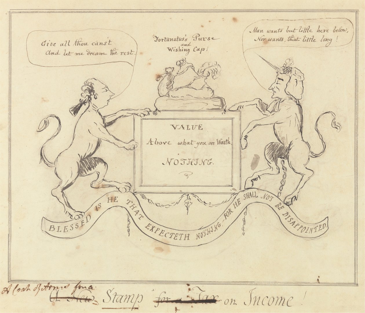 A Coat of Arms for a Stamp on Income by Unknown artist