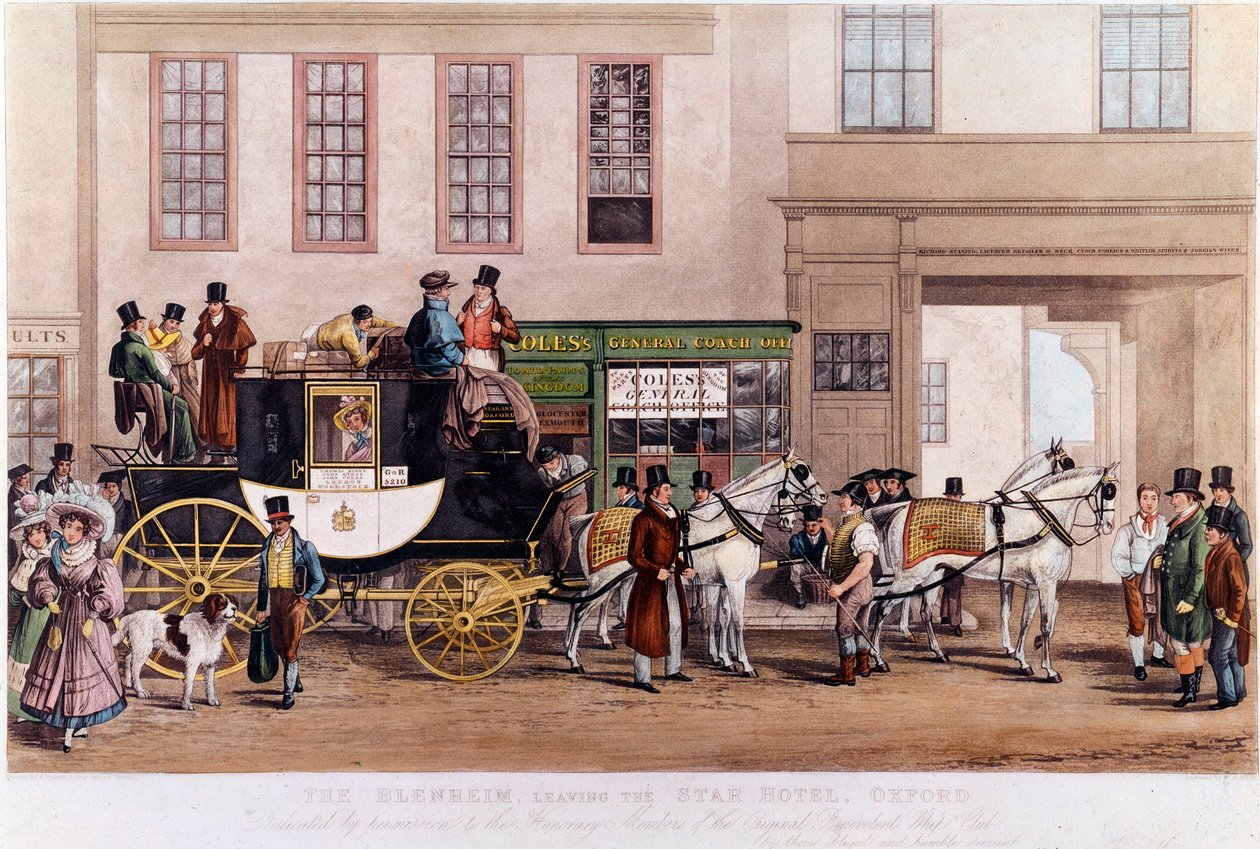 A Diligence in Front of the Star Hotel at Oxford in 1831 by Unknown artist