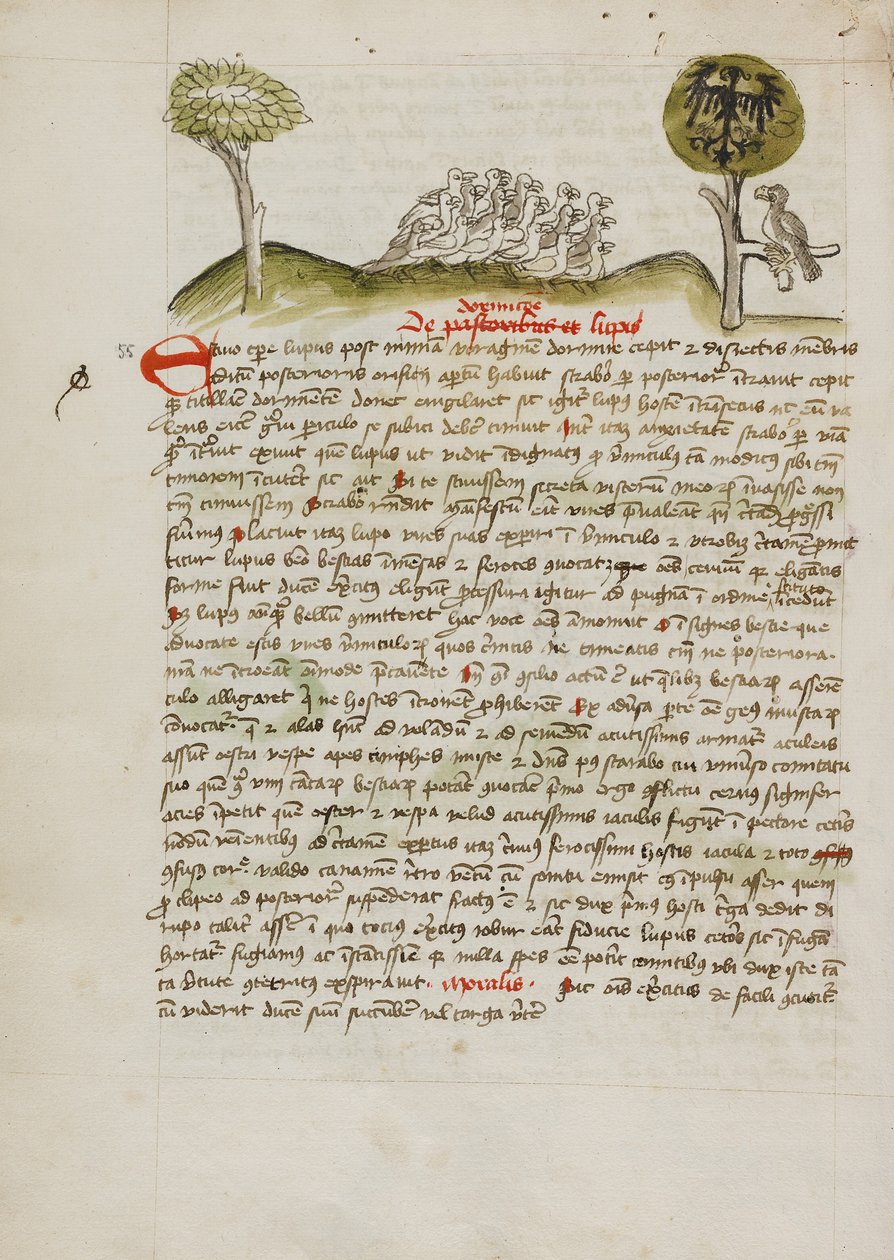 A Flock of Birds under a Tree including a Crowned Eagle with a Heraldic Blazon on its Wings by Unknown artist
