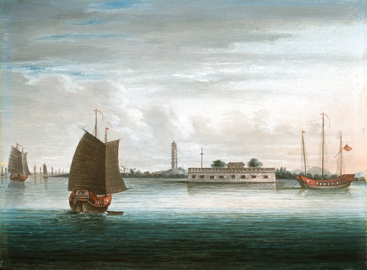 A Fort on the Canton River, 1st China War, circa 1840 by Unknown artist