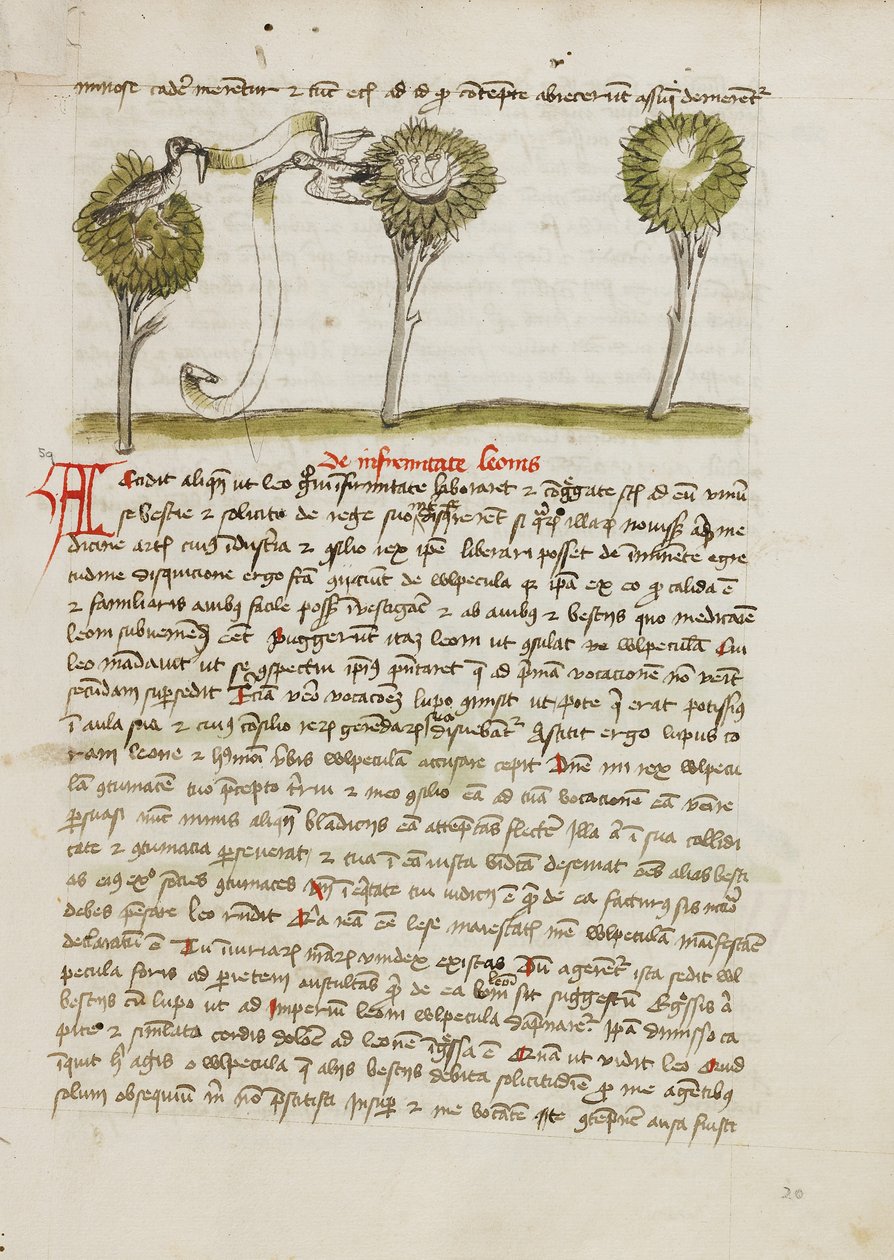 A Goshawk in a Tree and a Nightingale Flying Away from its Nest by Unknown artist