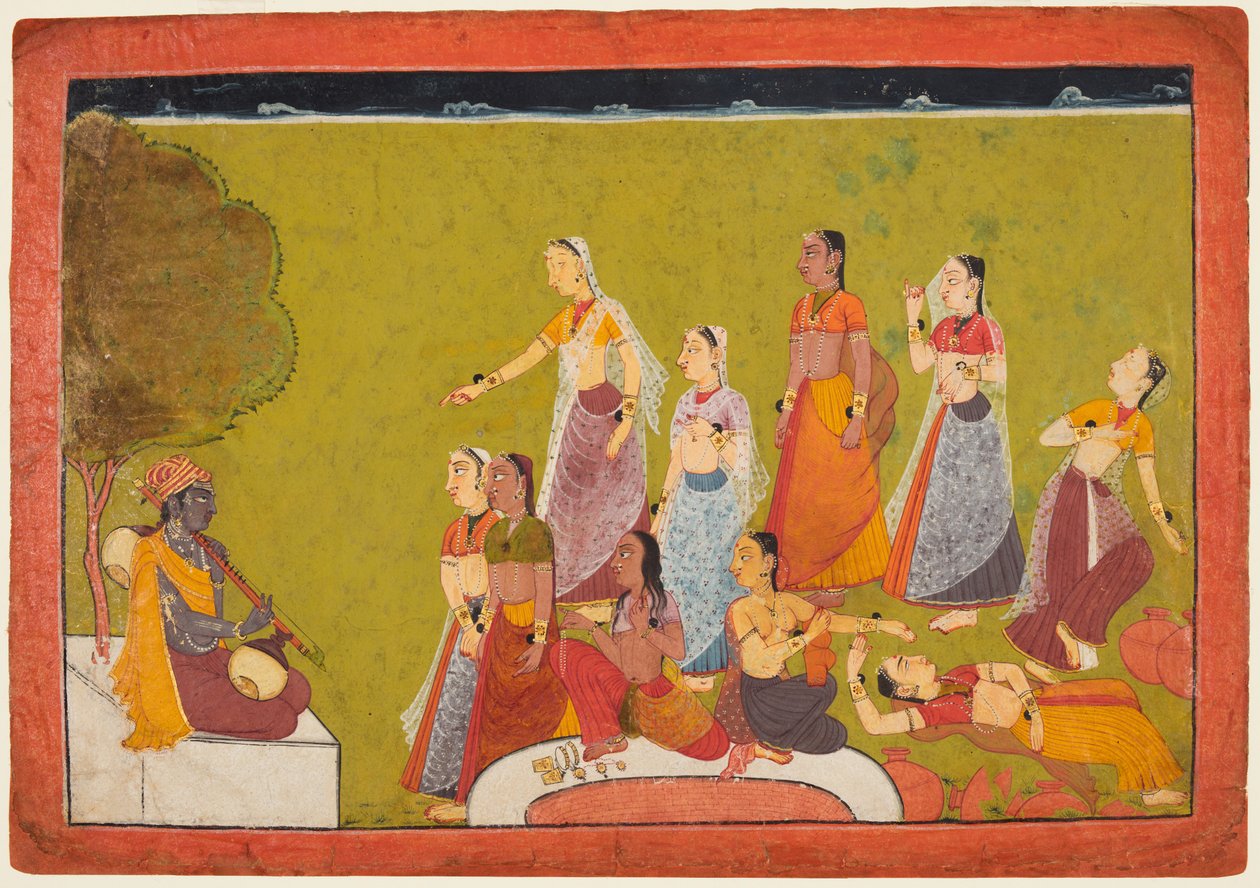 A Group of Women in Ecstasy Before Madhava, from a Madhavanala Kamakandala by Unknown artist
