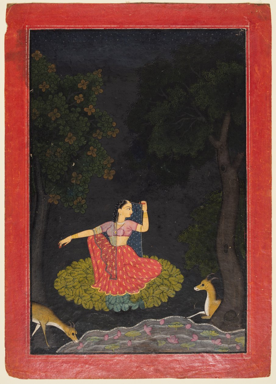 A Heroine Waiting for Her Paramour: Vasakasajja Nayika, from a Nurpur Rasikapriya by Unknown artist