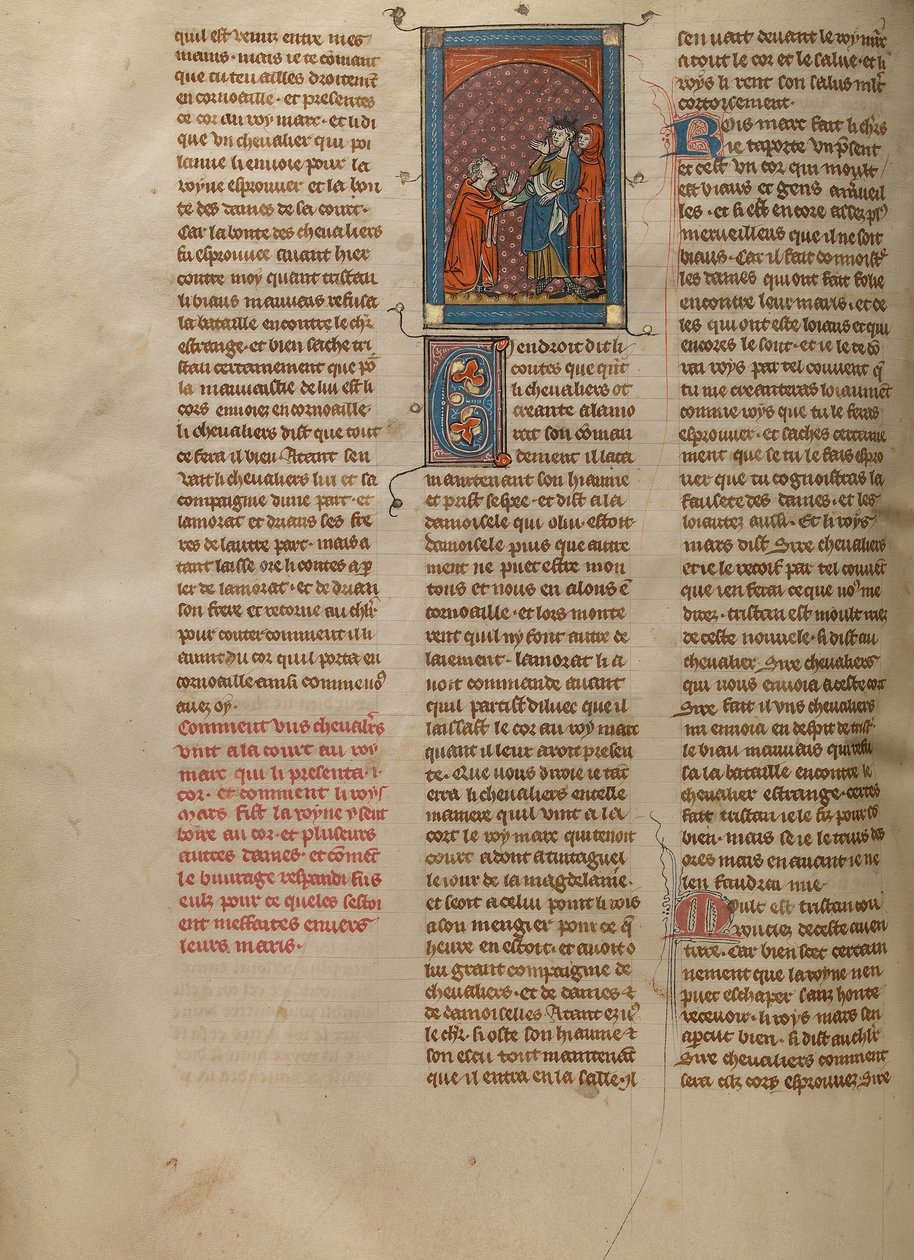 A Knight Presenting a Magic Ivory Horn to King Mark by Unknown artist