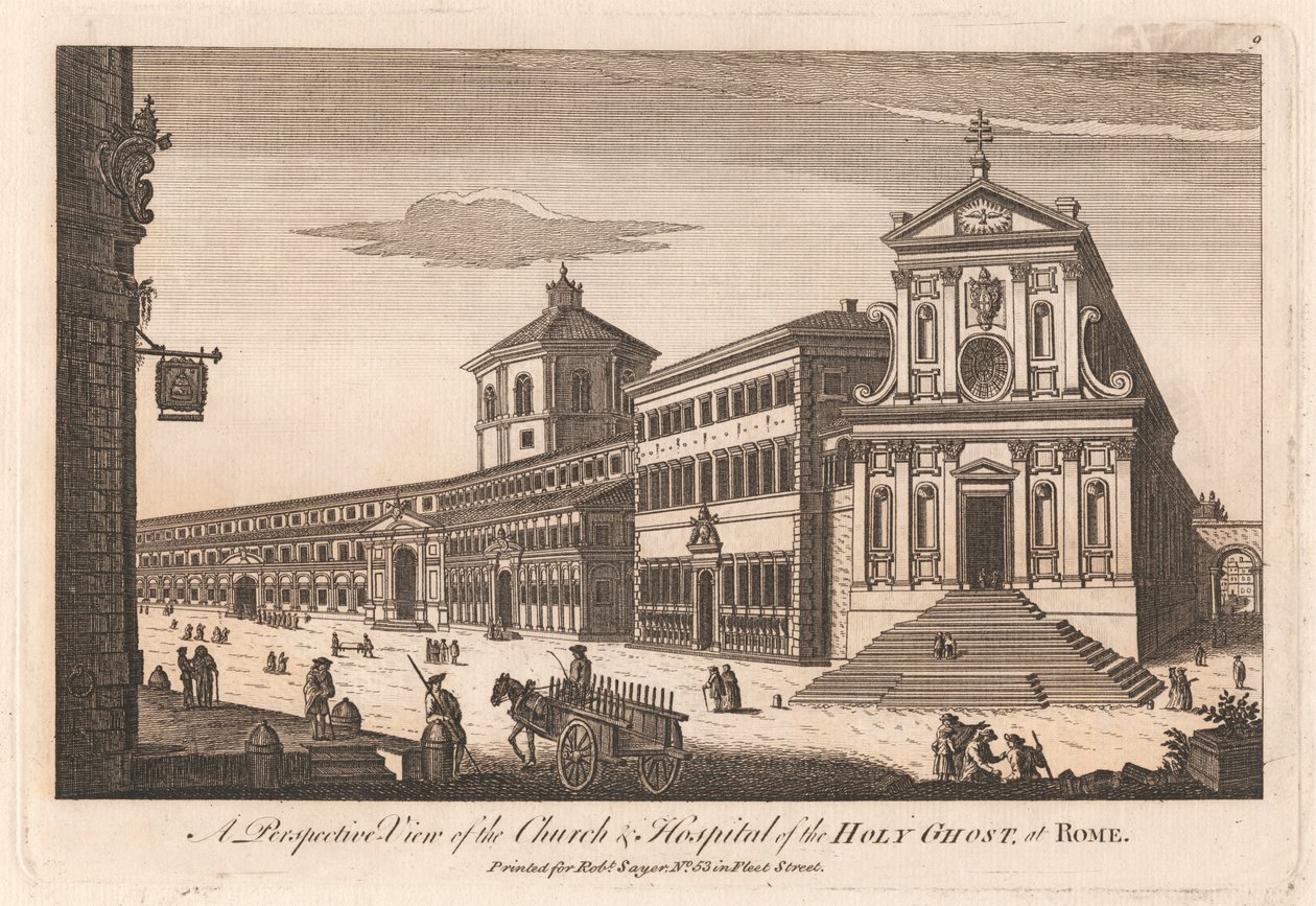 A Perspective View of the Church and Hospital of the Holy Ghost at Rome by Unknown artist