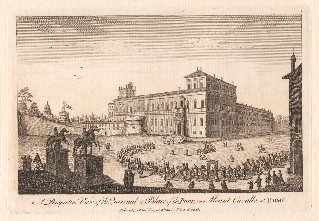 A Perspective View of the Quirinal or Palace of the Pope, on Mount Cavalle at Rome by Unknown artist