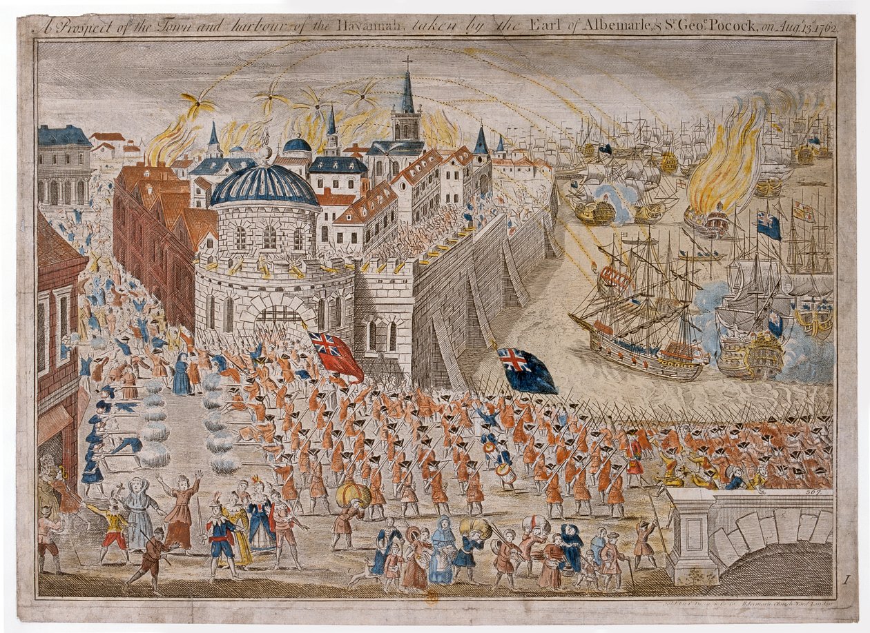 A Prospect of Town and Harbour of the Havannah taken by the Earl of Albemarle and Sir George Pocock on August 13th by Unknown artist