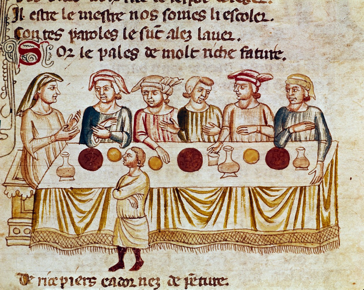 A banquet scene: a king and his guests by Unknown artist