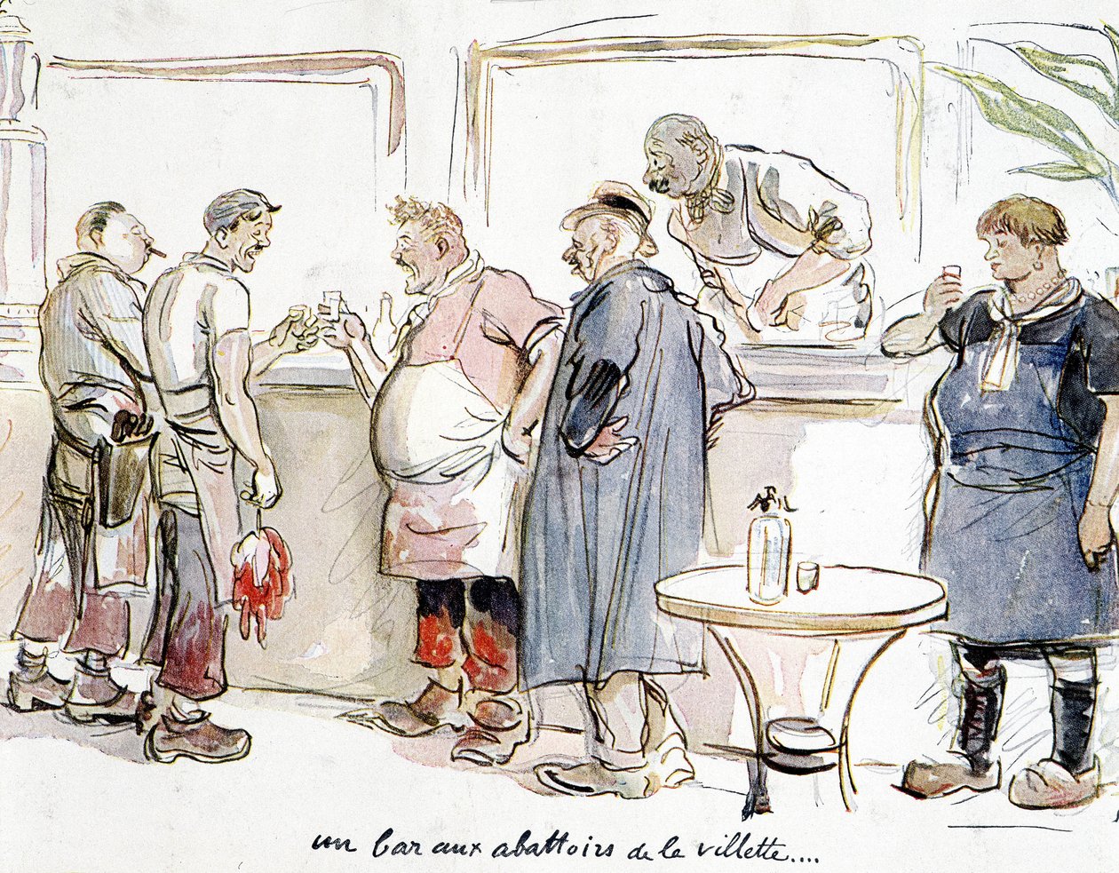 A Bar at the Slaughterhouses of the Villette in Paris by Unknown artist
