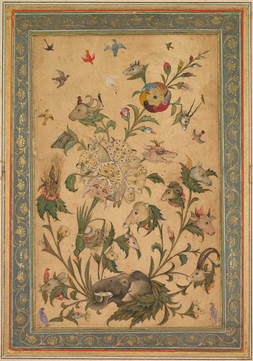 A floral fantasy of animals and birds (Waq-waq) by Unknown artist