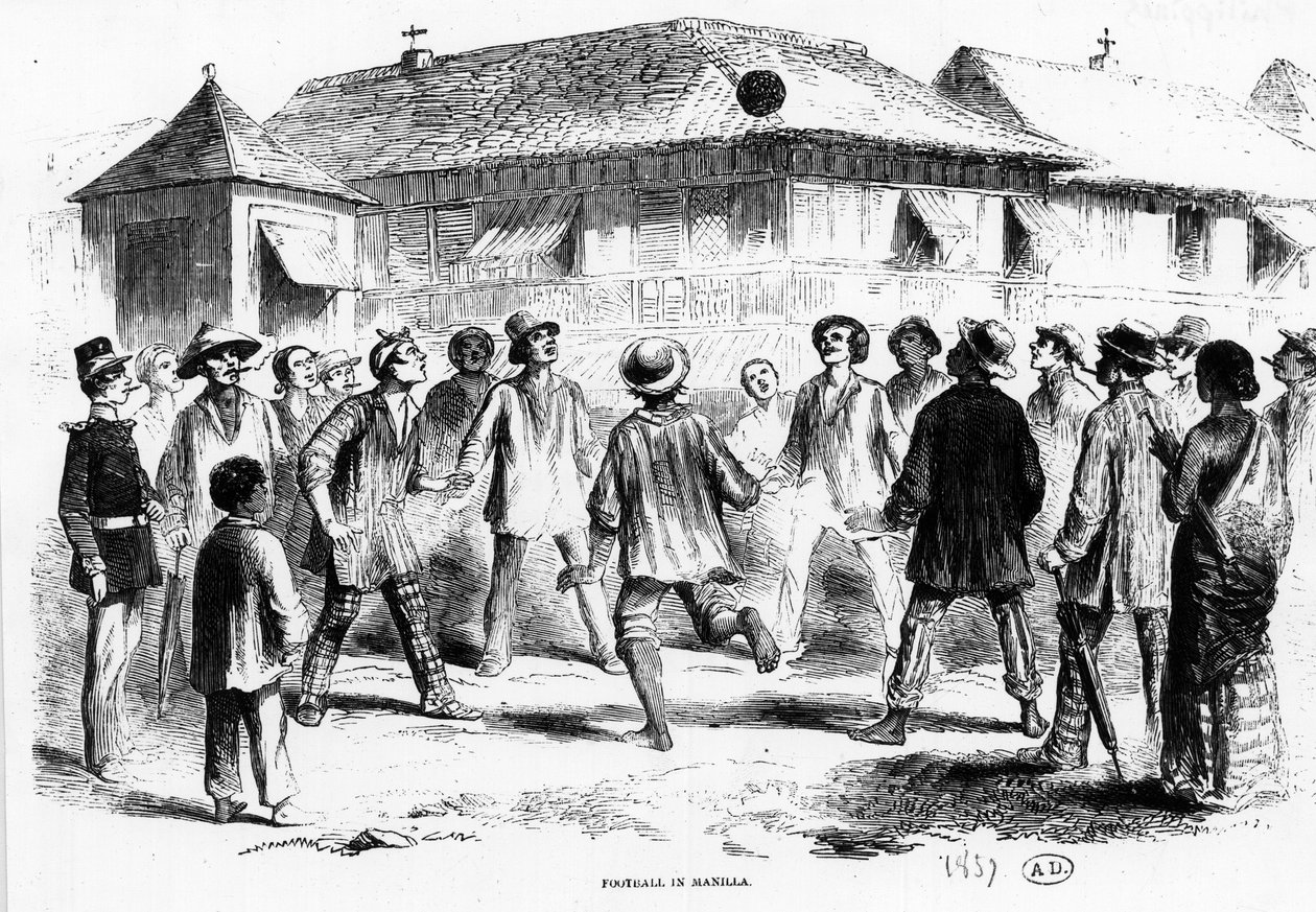 A Football Game in Manila (Philippines) - Engraving by Unknown artist