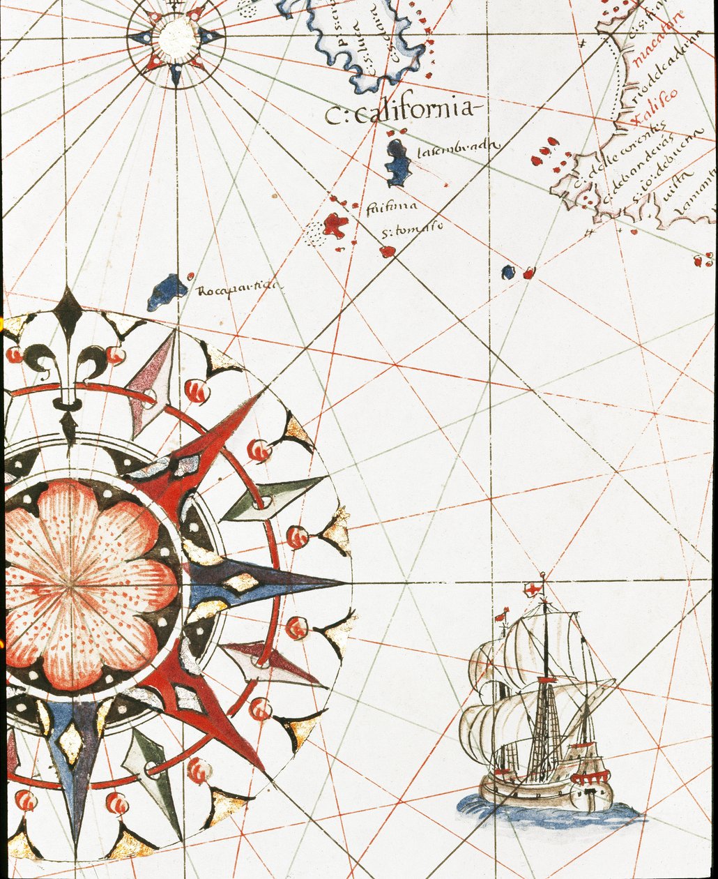 A Galleon Sailing Off the Coast of California (Detail) by Unknown artist