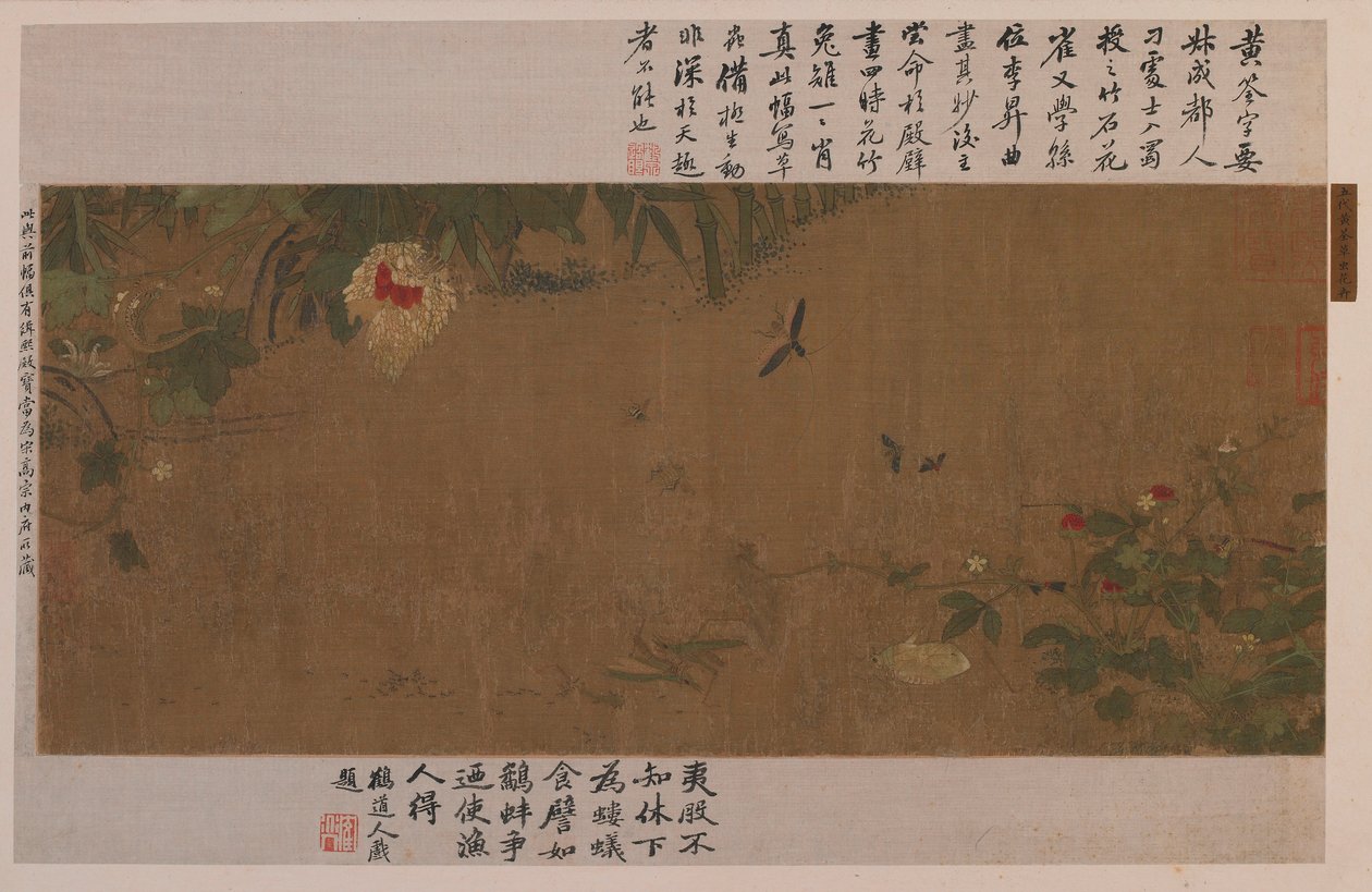 A Garden-Piece: Flowers, Fighting Grasshoppers, Ants and Other Insects by Unknown artist