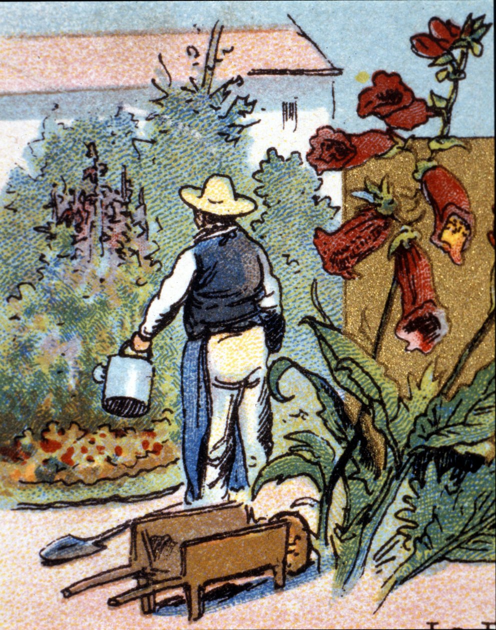 A gardener, chromolithography by Unknown artist