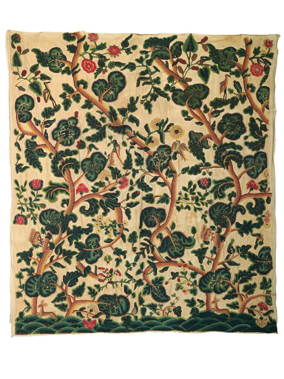 A large crewel panel by Unknown artist