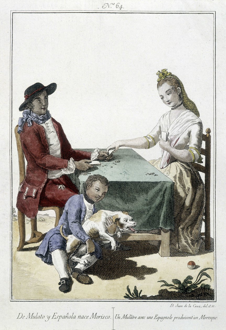 A Mulatto and a Spanish Give Birth to a Moorish - Engraving by Unknown artist