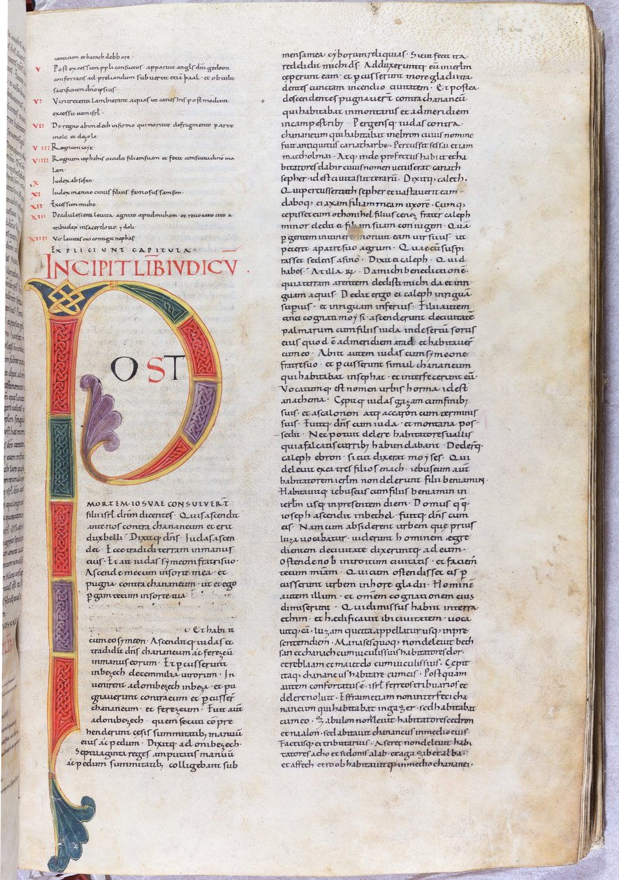 A Page with the Incipit of the Book of Judges 