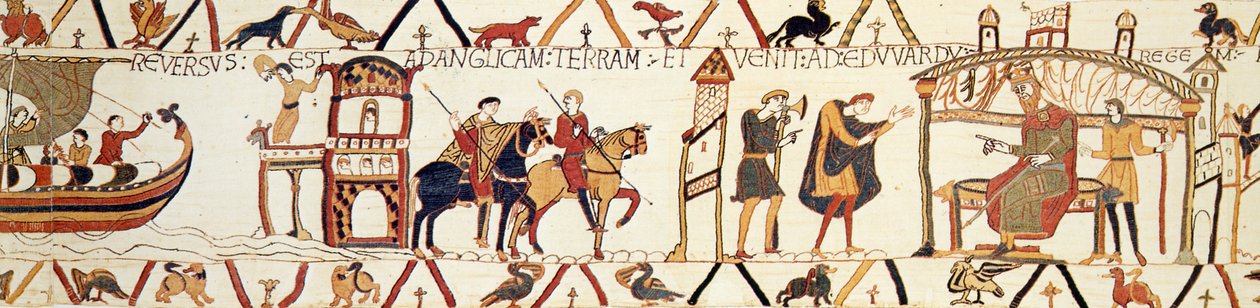 A Scene from the Bayeux Tapestry Depicting King Edward Talking with Harold by Unknown artist