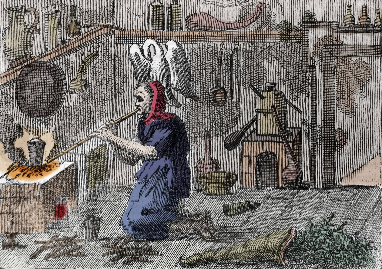 A Witch in Her Laboratory Preparing a Magic Potion by Unknown artist