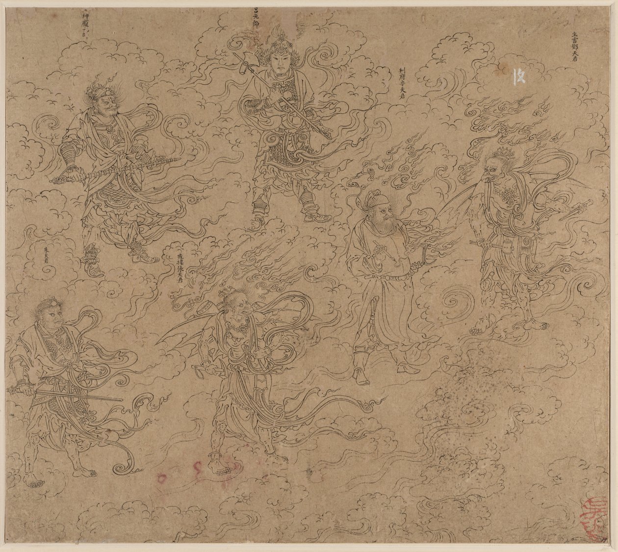 Album of Daoist and Buddhist Themes: Procession of Daoist Deities: Leaf 19 by Unknown artist