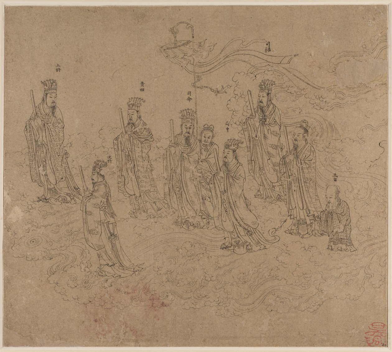 Album of Daoist and Buddhist Themes: Procession of Daoist Deities: Leaf 26 by Unknown artist