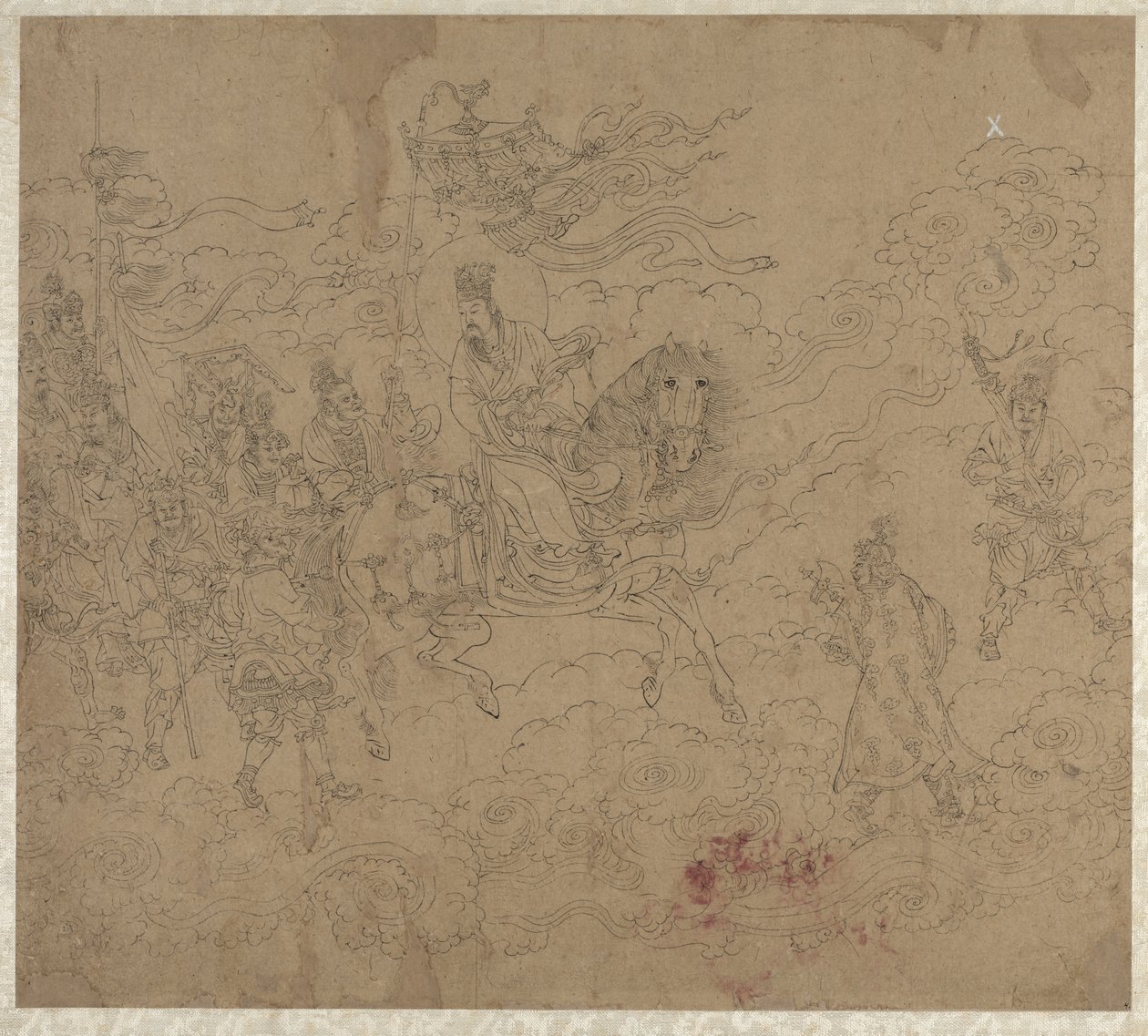 Album of Daoist and Buddhist Themes: Procession of Daoist Deities: Leaf 4 by Unknown artist