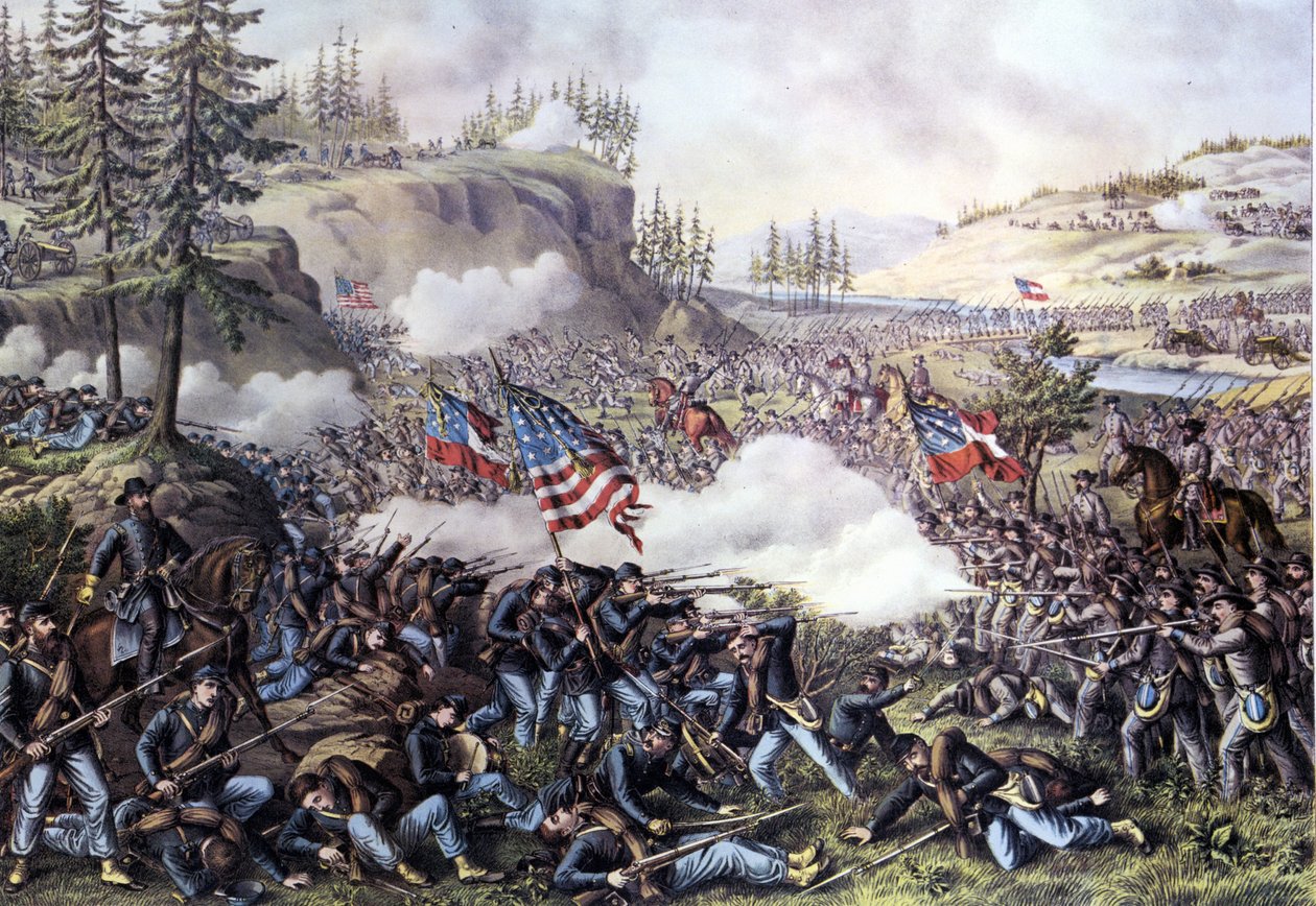 American Civil War: Battle of Chickamauga. Engraving of the 19th century by Unknown artist
