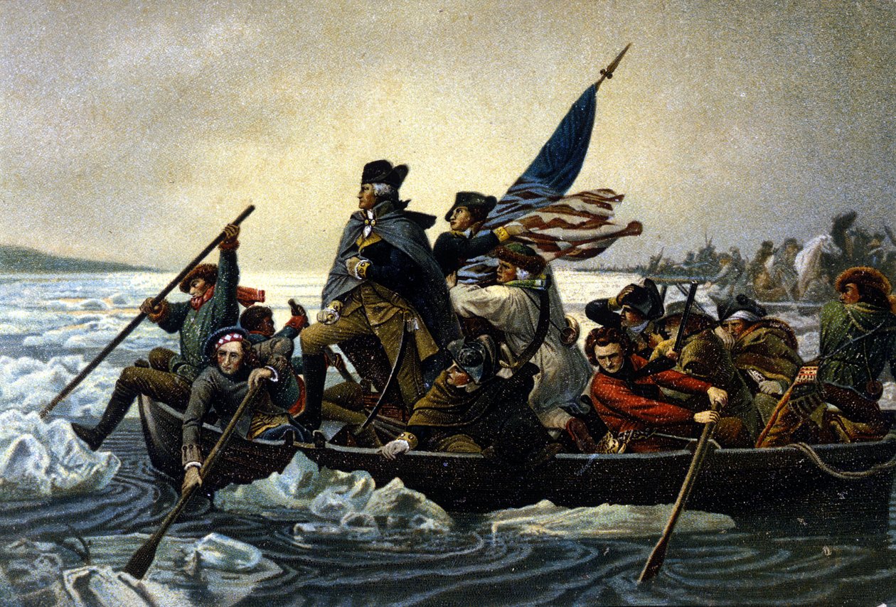 American Independence War. Washington crossing the Delaware River. December 1776 by Unknown artist