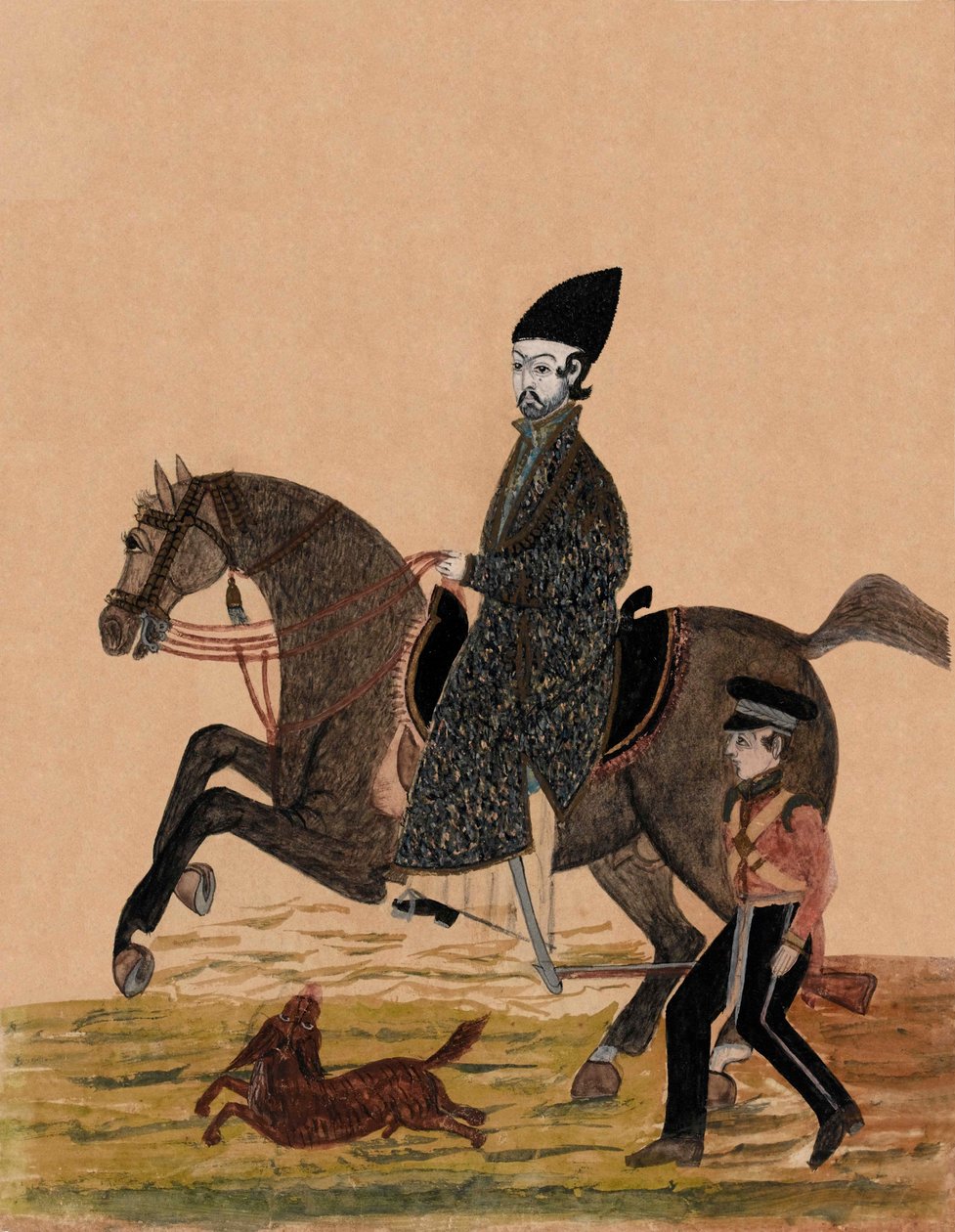 An Afghan Sirdar and a British soldier, c.1841 by Unknown artist