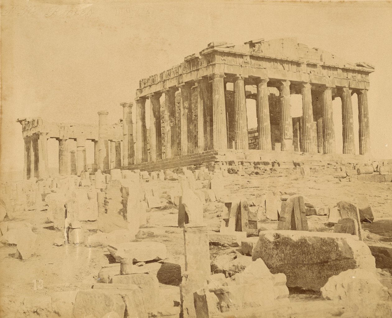 Angled view of the Parthenon by Unknown artist