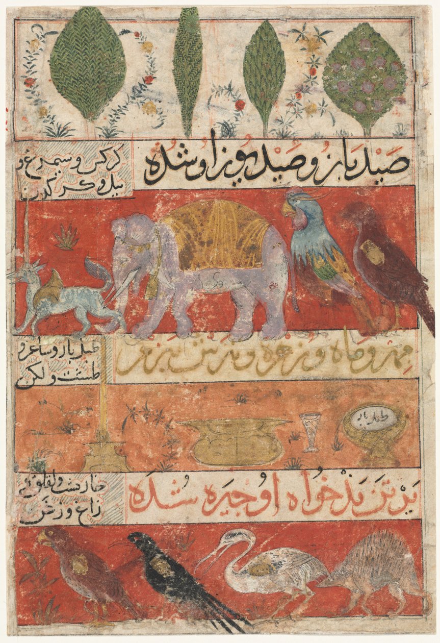 Animals, Birds, and Plants (verso) from a Mu