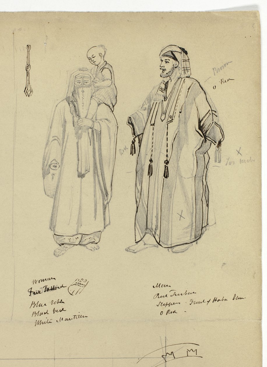 Arabic Man, Woman and Child by Unknown artist